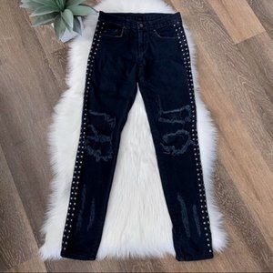 LF Black Wax Coated Jeans